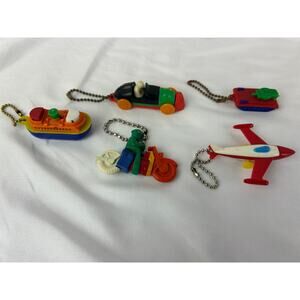 Vintage 1950s Transportation Keychain Puzzle Lot Plane Car Tank Boat